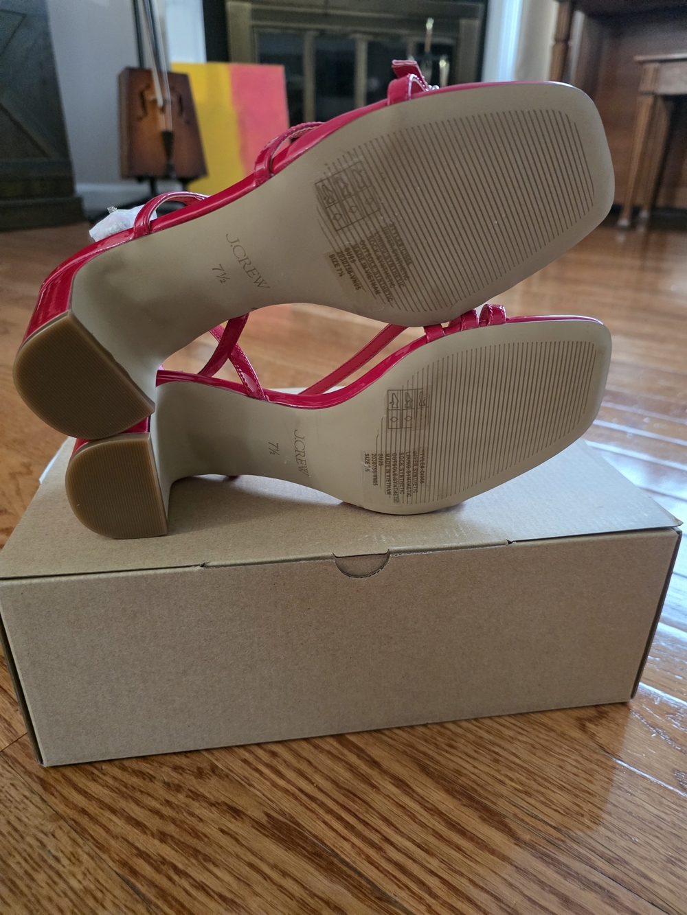 J. Crew Bright Red Patent Strappy Sandals - Picture 6 of 12
